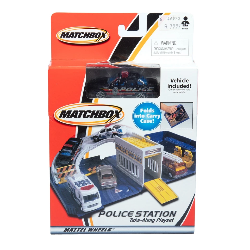 MATCHBOX MATTEL WHEELS 89426 'POLICE GARAGE PLAYSET & CAR'. PERFECT. - Image 1 of 1