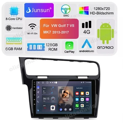4G Carplay Android Autoradio Für VW Golf VII MK7 2012-2017 GPS Navi WIFI 6G+128G - Bild 1 von 4