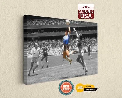 Póster con impresión artística de fútbol de Diego Maradona Hand of God en lienzo Foto 1 de 4