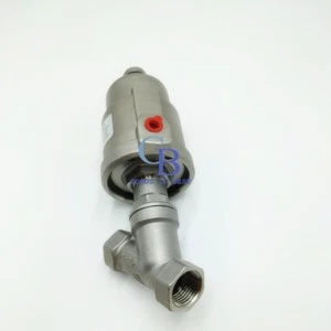 1-1/4" BSP Stainless Steel Single Acting Hole Air Actuated Angle Seat Valve NC - Picture 1 of 7