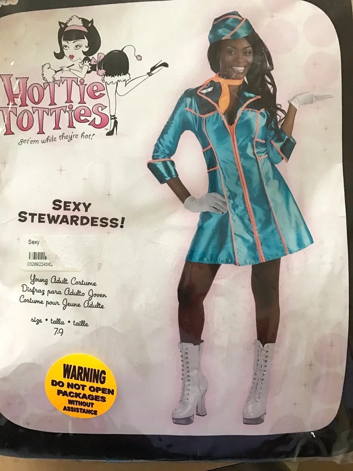 NUEVO DISFRAZ DE HALLOWEEN PARA JÓVENES NIP SEXY AZAFATA talla 7/9 AZUL METÁLICO BONITO @@ Foto 1 de 1