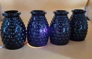 Tiara Indiana Glass Hobnail Black Amethyst Depression tumbler Lot Of 4 - Picture 1 of 7