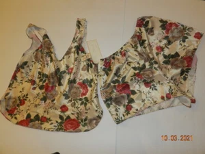 Vintage Val Mode Floral Satin 2-teiliges Dessous Set Gr. L Neu mit Etikett Second Skin Tap Höschen Trägertop - Bild 1 von 4