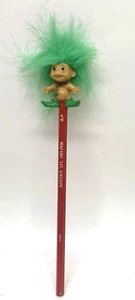 VTG “Santa’s Little Helper” Merry Christmas Green Hair Troll Doll Pencil By Russ - Picture 1 of 5