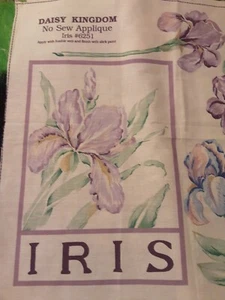 Daisy Kingdom No-Sew Fabric Applique - 6251 Iris Flower - New Uncut - Picture 1 of 3