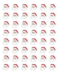48 PEGATINAS DE ETIQUETAS DE SOBRES DE NAVIDAD SANTA CLAUS REDONDAS 1,2" - Imagen 1 de 1
