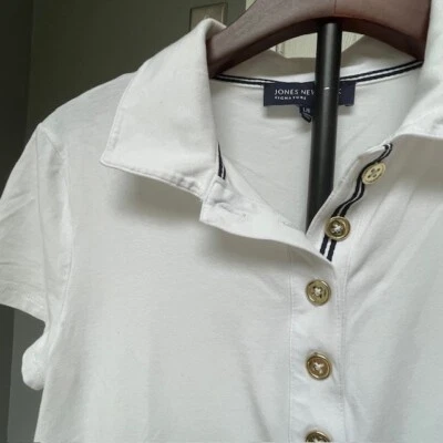 Jones New York Signature Sport Polo Women's Large White Classic Style RN54050 - Image 1 of 4