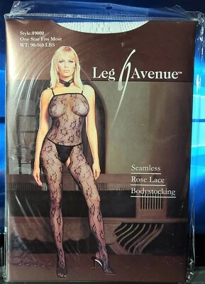 Body Leg Avenue Style 89000 blanco sin costuras de encaje rosa OSFM 90-160 lb. Foto 1 de 2