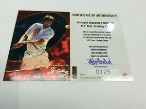 1996 Blitz Australia Tennis Card Signature Card Goran Ivanisevic+Certificate#125