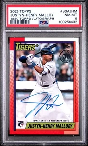 2025 Topps Series 1 - 1990 Topps Baseball Autographs Justyn-Henry Malloy NM-MT - Picture 1 of 2