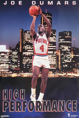 Joe Dumars HIGH PERFORMANCE 1993 Detroit Pistons NBA 23x35 Costacos POSTER Cover