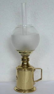 DEKORATIVE ALTE MESSING-PETROLEUMLAMPE VON E.S.SÖRENSEN KOPENHAGEN #12057 - Bild 1 von 7
