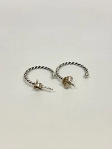Pandora Compose Earring Collection Small Hoops Sterling Silver - Picture 1 of 6