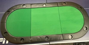 80" 10 Spieler Tri-Fold Texas Hold'em Poker Tischplatte mit Getränkehaltern - Bild 1 von 9