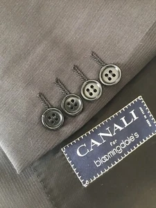 Giacca blazer lana Canali grigio antracite nero righe Made Italy 42L - Foto 1 di 12