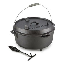 Klarstein Pentola Casseruola Griglia Bbq Forno In Ghisa Fiamma 11,4 Litri Nero