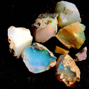 Lote de 8 piezas 48,90 CTS 100 % natural ópalo etíope juego áspero multicolor áspero ~ - Imagen 1 de 8