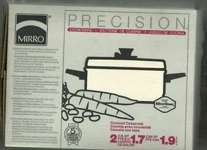 MIRRO PRECISION 2QT COVERED CASSEROLE PAN - Picture 1 of 5