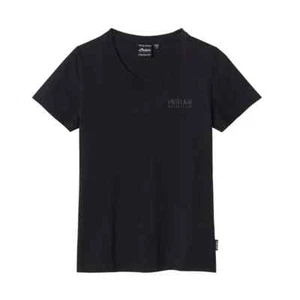 GENUINE INDIAN MOTORCYCLE WOMENS BLOCK LOGO STUD T-SHIRT BLACK - Picture 1 of 2