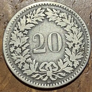 PIECE DE 20 RAPPEN 1850 BB (847) DIFFICILE À TROUVER. VOIR PHOTOS - Bild 1 von 2