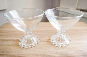 Set 2 Bicchieri Boopie con Piedi Trasparenti Ancoraggio Hocking Berwick Barware Sherbet - Foto 1 di 4