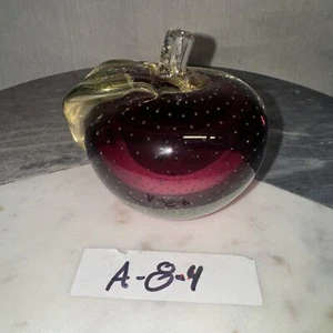 Murano Art Glass Controlled Bubble Apple For The Teacher Paperweight - Picture 1 of 16