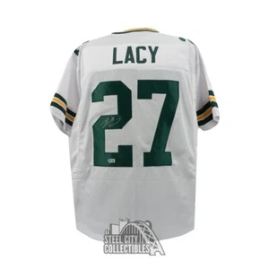 Eddie Lacy Autographed Green Bay Custom White Football Jersey - BAS - Picture 1 of 1