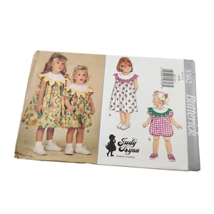 Vestido y mameluco Butterick patrón 3462 niñas talla 1-2-3 sin cortar - Imagen 1 de 2
