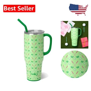 Cup Holder Friendly 40oz Stainless Steel Tumbler with BPA Free Lid and Straw - Picture 1 of 9