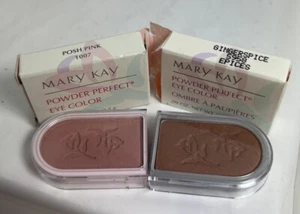 Vtg Mary Kay New NOS Powder Perfect Eye Shadow Color x2 Gingerspice & Posh Pink - Picture 1 of 1