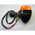 Universal Turn Signal Light BLACK with Amber Lens Fits Chinese Motorcycles Moped