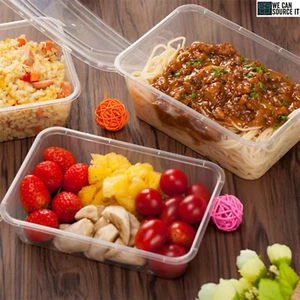 Takeaway Food Container Rectangle Microwave Freezer Safe Reusable Plastic Box - Picture 1 of 13