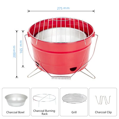 Eimergrill BBQ Grill Mini Holzkohlegrill Tragbar Grilleimer Grillkübel Camping - Bild 1 von 4