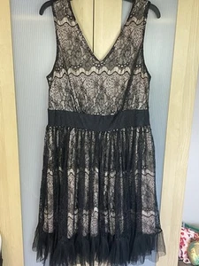 Forever 21 Womens Black Lace Midi Lace Dress Sz XXL Witchy Goth Whimsy Party - Picture 1 of 4