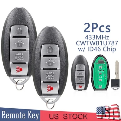 2 para Infiniti M37 M56 2011 2012 2013 entrada sin llave mando a distancia 4B CWTWB1U787 Foto 1 de 4