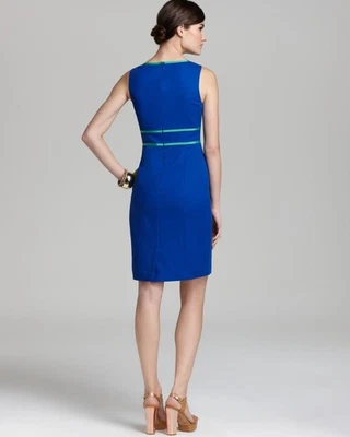 Vestido Vaina Anne Klein Borde En Contraste Azul, Talla 16 Foto 1 de 4