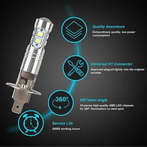 Xenon H1 LED Halogen Headlight 6000K High Low Beam Light 100W Fog Driving Lamp - Picture 1 of 9