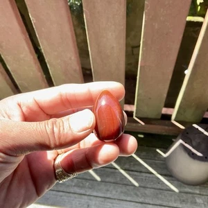 Carnelian Agate Quartz Crystal Egg Red Orange Natural Freeform Agate - Picture 1 of 10