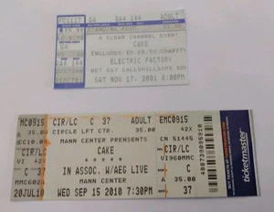 Cake Concert Ticket Stubs - Picture 1 of 5