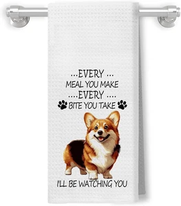 Divertidas toallas de cocina Corgi, regalos Corgi para mujeres amantes de Corgi, plato de decoración Corgi - Imagen 1 de 12