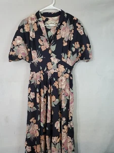 Vintage 70s Young Edwardian Arpeja Fit Flare Dress Floral Cottagecore Size 0/2 - Bild 1 von 13