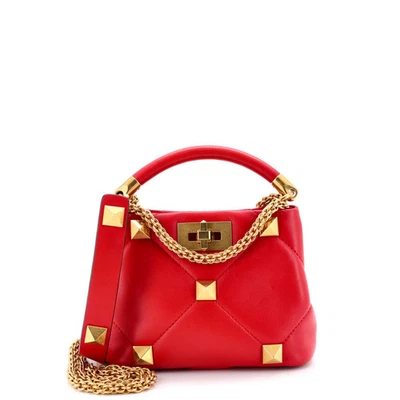 Valentino Garavani Roman Stud Top Handle Bag Quilted Leather Mini - Image 1 of 4