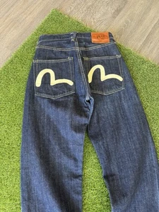 Evisu Genes Jeans Mens 27x35 Blue Denim Y2K Vintage Selvedge - Picture 1 of 10