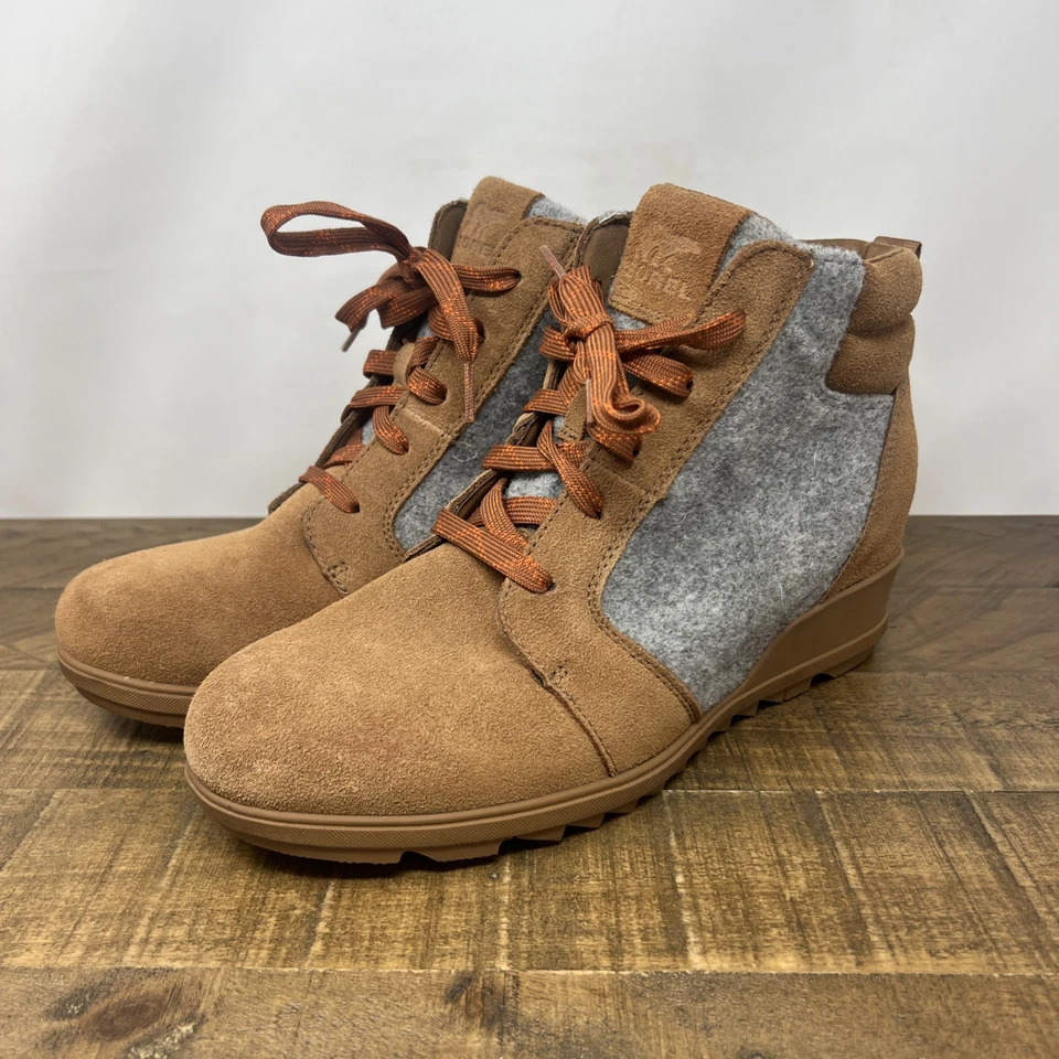 Sorel Womens Evie Ankle Lace Boot US 12 In Velvet Tan Built In Heel - Image 1 of 4