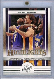 2010-11 Panini Season Update NBA Champions HIGHLIGHTS #7 Kobe Bryant Gasol Odom - Picture 1 of 2