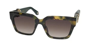 NEW ROBERTO CAVALLI SRC040 SUNGLASSES SQUARE FULL-RIM BROWN ITALY WOMENS - Picture 1 of 8