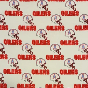 Houston Oilers Cotton Fabric 25” x 29” NFL OOP HTF Fabric Traditions Red White - Picture 1 of 3