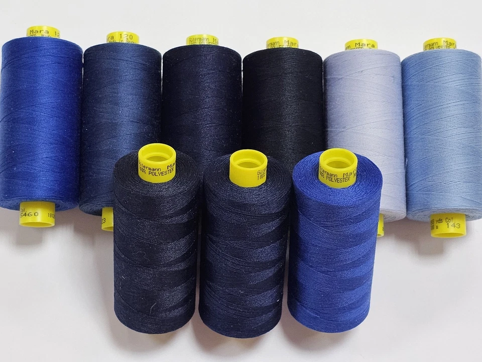 GUTERMANN GÜTERMANN Nähgarn Allesnäher Mara 120 , 1.000m Rollen blau- Töne