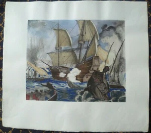 A LA GLOIRE DE NOTRE PAVILLON~N°2~COMBAT de la "LUNE"-1609~Jean BOUCHAUD-P.O.M.~ - Foto 1 di 2