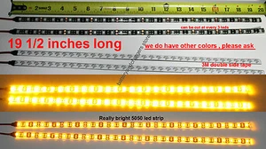 2 AMBER BRIGHT 30 LED 5050 Waterproof Flexible Light Strip BLACK PCB board - Picture 1 of 6